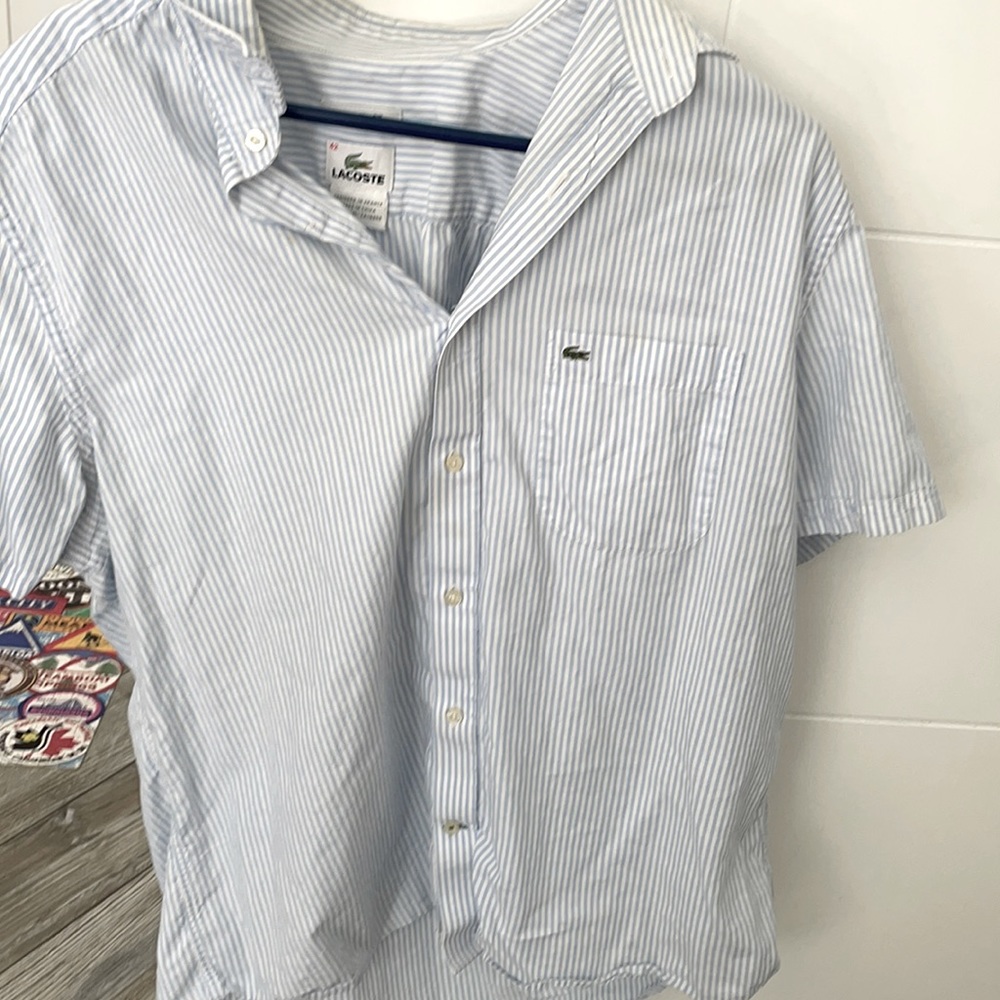 Lacoste Short Sleeved Dress Shirt Size 42